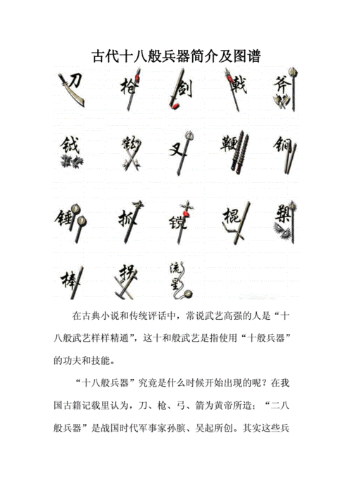 古代十八般兵器简介及图谱分解doc41页