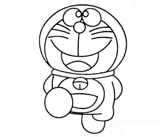 哆啦a梦的简笔画图片 卡通机器猫怎么画