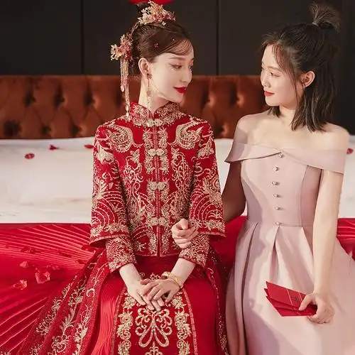 结婚礼服龙凤褂大码新娘新款嫁衣高端中式出租秀禾服租赁2023新款