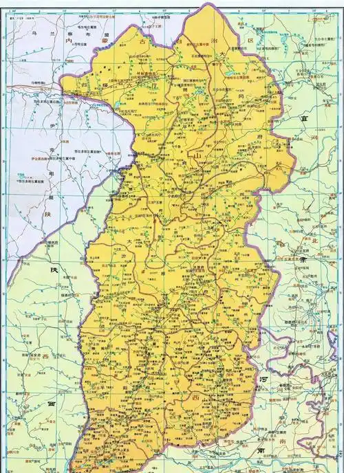 对比1820年与当今山西省行政区划,建议对区划作适当调整