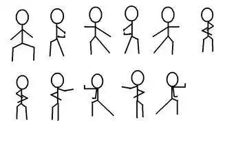 卡通打太极简笔画