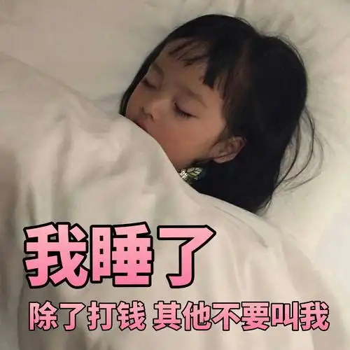 睡了除了打钱其他不要叫我萌娃权律二表情包了解一下