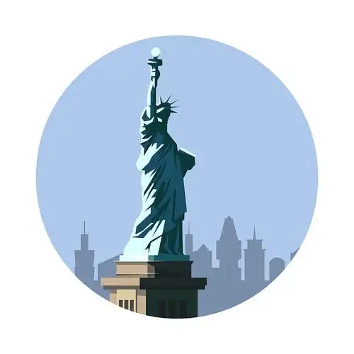 自由女神像,美洲,象征,隔绝,白色背景,矢量,插画,建筑,旅行,纽约,蓝天