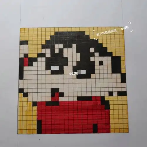 像素画,马赛克像素画,蜡笔小新_像素画_蜡笔小新怎么样_格子画_格子