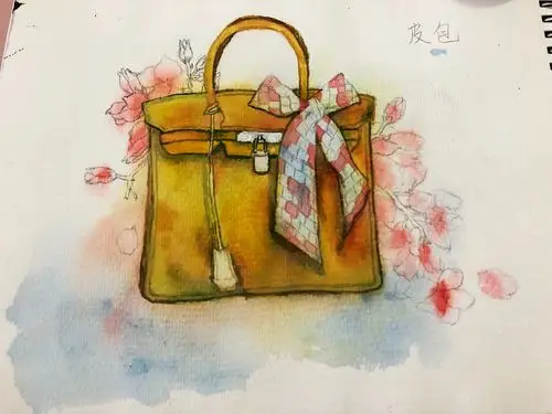 水彩画皮包