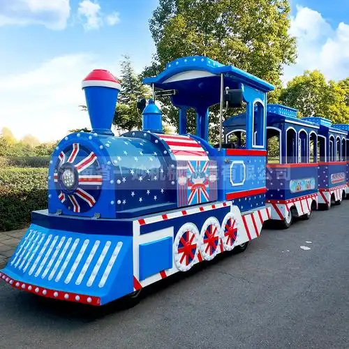 英伦风观光火车景区电动无轨小火车网红复古幼儿园火车电瓶观光车