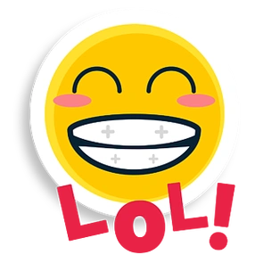 手绘可爱创意卡通表情包形象白牙