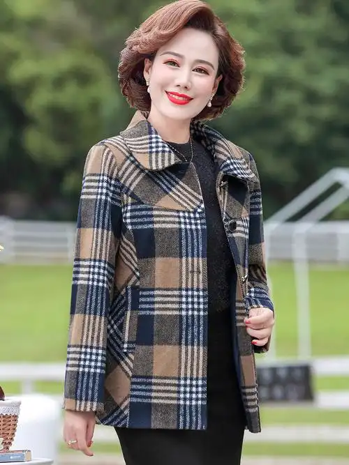 中年妈妈春装外套时尚薄款洋气西装50岁中老年女士早春秋休闲上衣