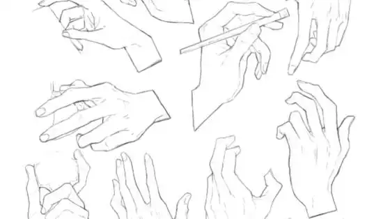 《绘画素材》oc手指画法参考