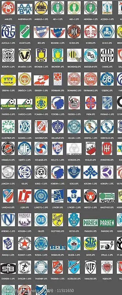 矢量全球著名足球俱乐部标识大全图片