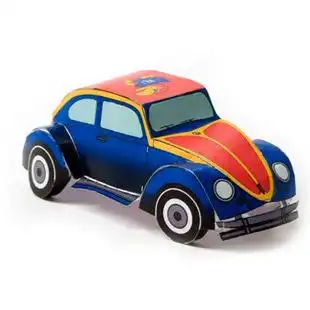 儿童手工折纸diy拼装 甲壳虫汽车 卡通老爷车车模 立体3d纸质模型