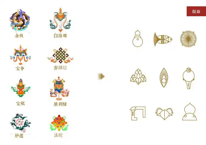 佛教七珍八宝符号设计