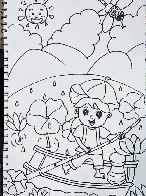 夏日炎炎儿童人物画96#儿童画  #简笔画  #简笔画人物  #夏日主题画