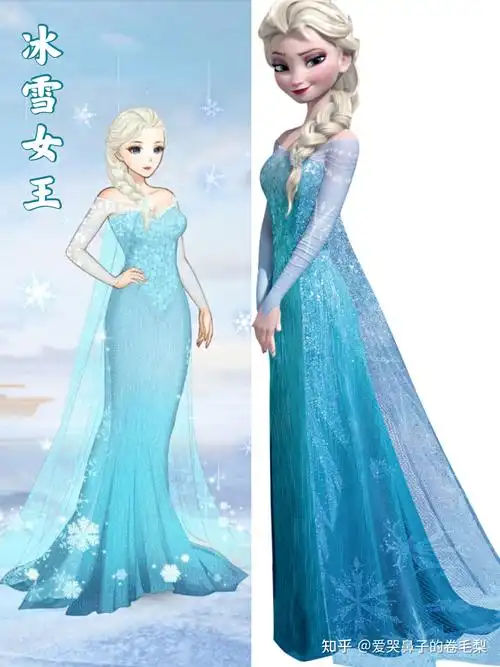 公主冰雪女王长发 冰雪女王74【冰雪奇缘】艾莎(elsa)精灵改良和服