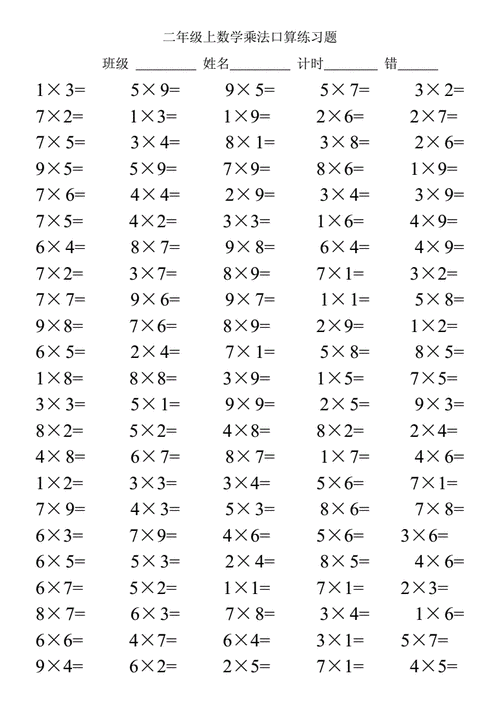 二年级上数学乘法口算练习题.doc 14页