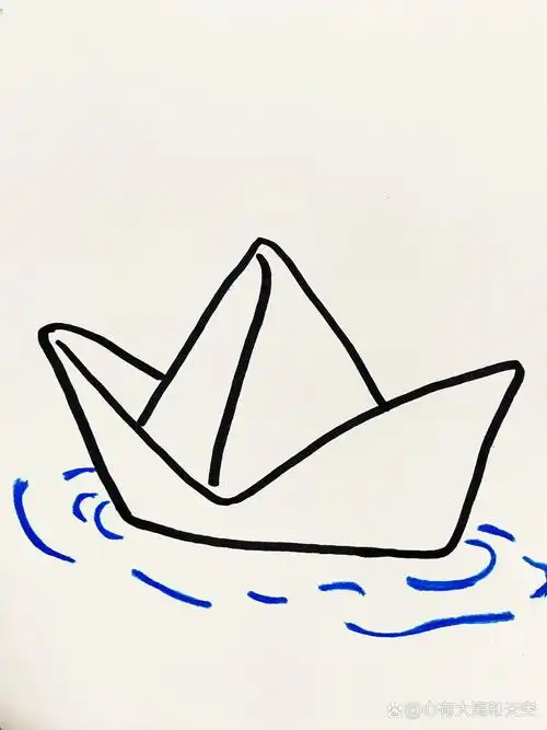 巨简单纸船简笔画,一看就会