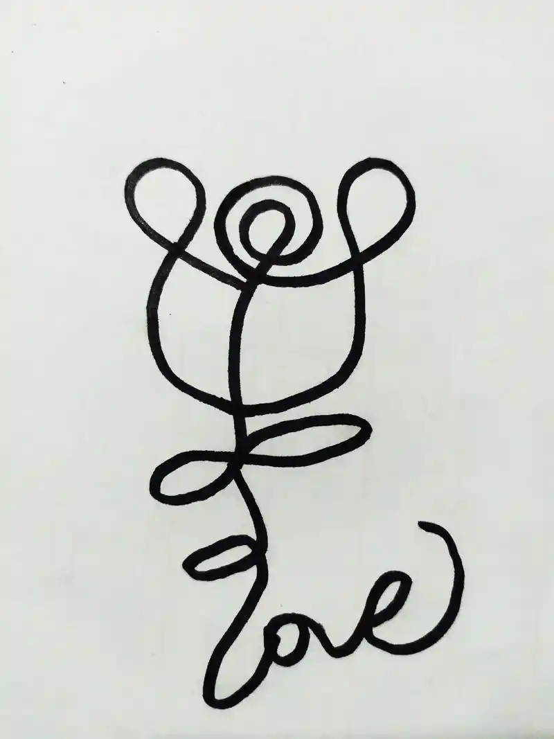 前路漫漫亦灿灿,往事堪堪亦澜澜78 #玫瑰#一笔画玫瑰#简笔画 - 抖音