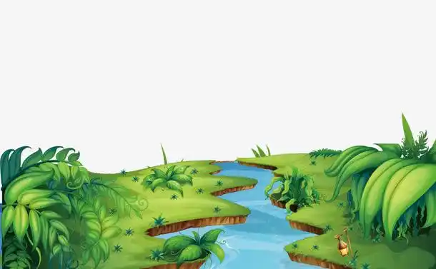 大自然,绿色风景,夏日旅游,小河流,草地,小溪