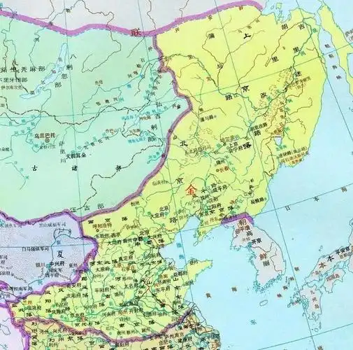 上图_ 金朝疆域鹬蚌相争,渔翁得利.