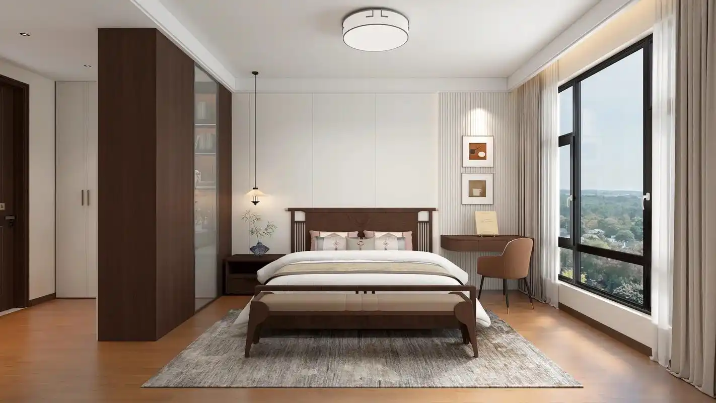 新中式卧室装修设计.#宋式美学#新中式 #新中式卧室 #设计