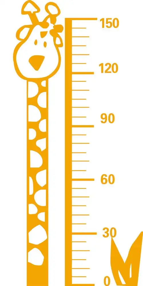 psd卡通可爱长颈鹿身高尺墙贴