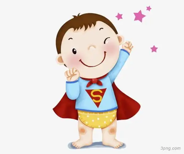 卡通超人儿童图png素材透明免抠图片-动植人物