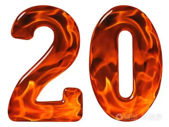 20二十岁数字从玻璃有抽象图案的fla