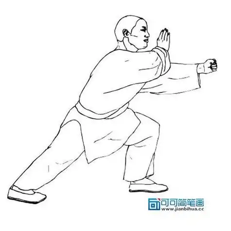 武术简笔画儿童简笔画之练习武术的小孩优质幼儿武术小人卡通小人简笔