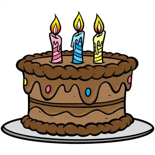 矢量卡通生日蛋糕平面插图背景
