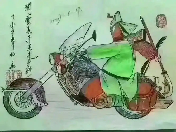 但千万不要像下面这幅《千里走单骑》仿古画一样,犯下低级错误.