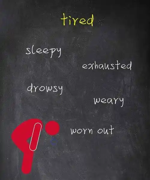 描述"累",67tired,sleepy,exhausted,drowsy,worn .