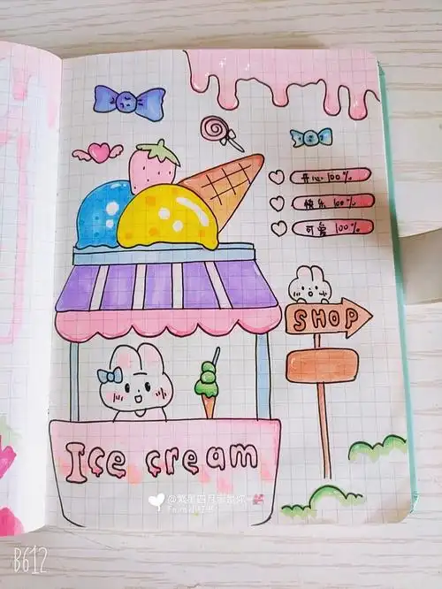 可爱冰激凌小店手帐