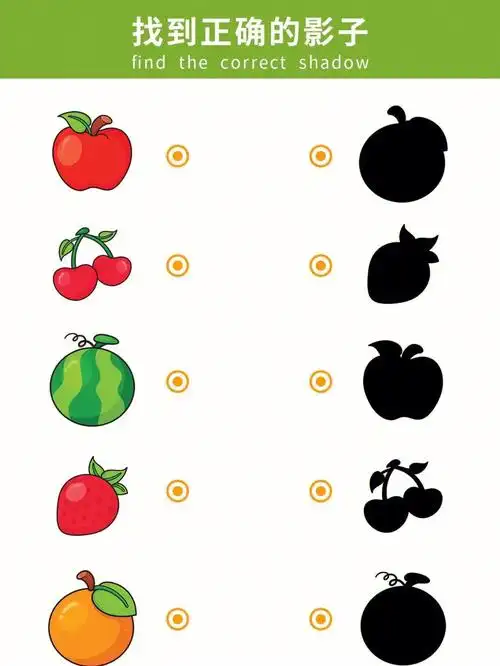 幼儿园益智区材料找影子