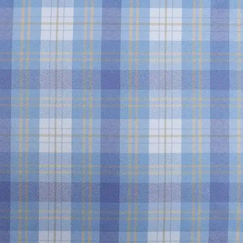 全涤色织斜纹蓝色格子布jk冰淇淋百褶半身格裙服装箱包鞋帽面料