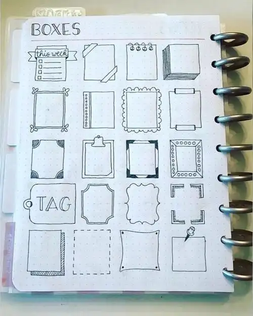 边框春节学画简笔画春节手抄报90ins手帐素材|简笔画手绘方框手帐素材