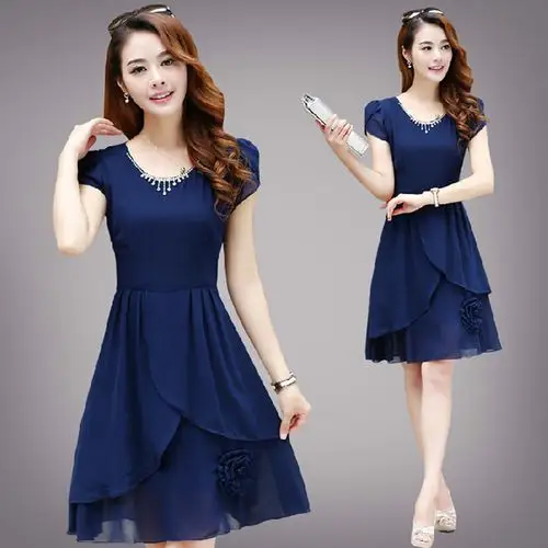 中老年连衣裙夏季30-40-50岁中年妇女妈妈装大