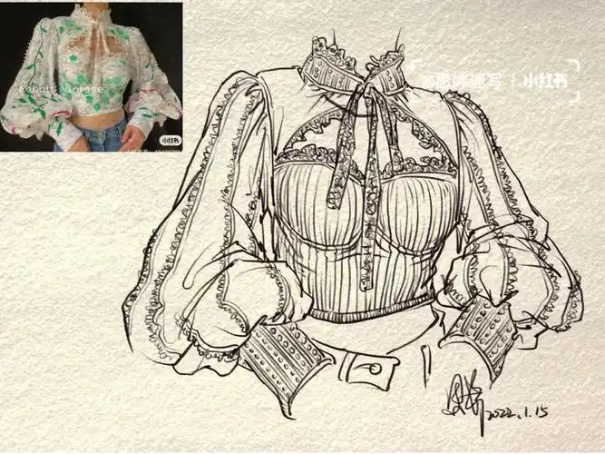 05速写打卡气质上衣怎么画步骤图