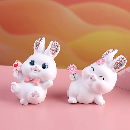 钻石萌萌兔盲盒公仔看他可爱小兔子古风国潮手办潮玩盲盒