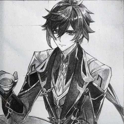 原神手绘钟离临摹0007690706