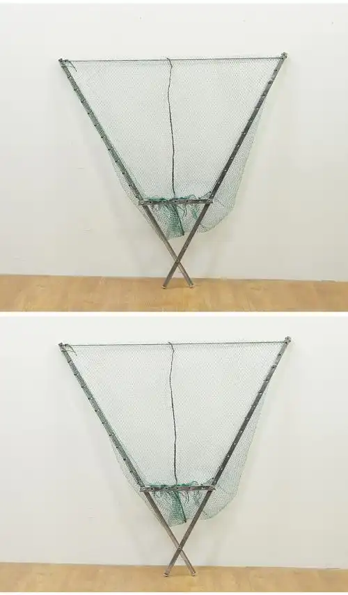 渔网堵鱼网拦河网手推老式三角鱼网不锈钢捞鱼网兜大码推网可折叠