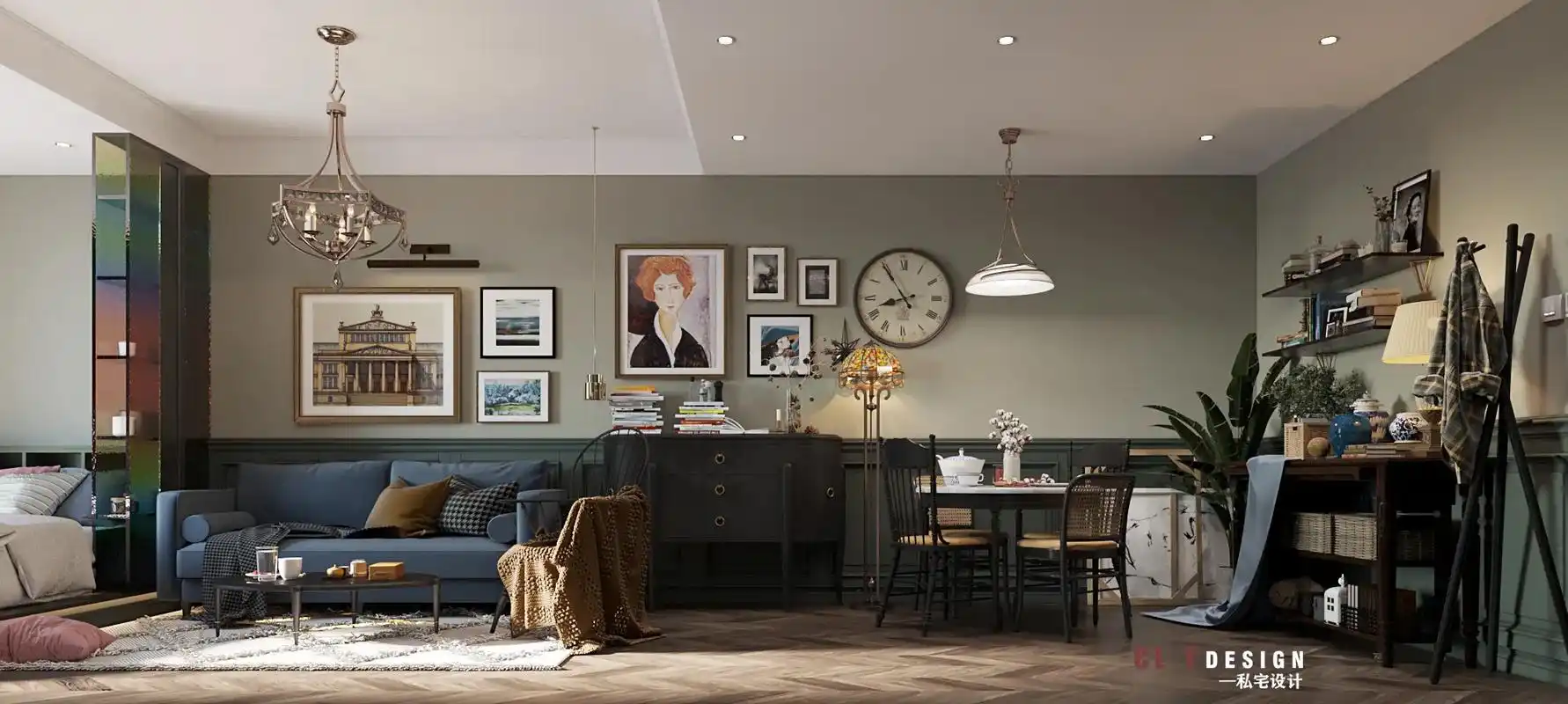 混搭美式风格—cl·y-私宅设计 持续更新原创设计作品 - 抖音