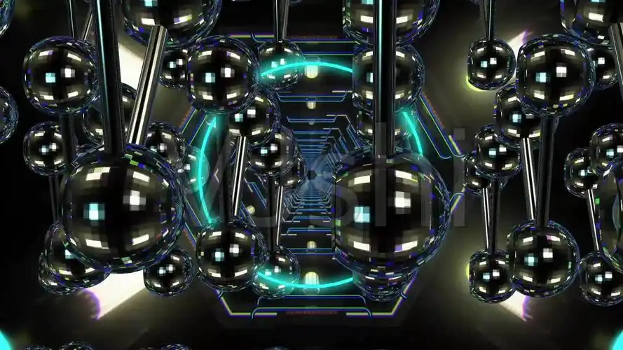 视频素材 酒吧vj 卡通3d 超赞立体三维金属球动感旋转大屏背景来自