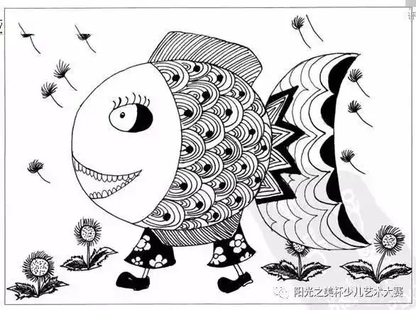 儿童画 ▏充满想象力的儿童线描"盛宴"