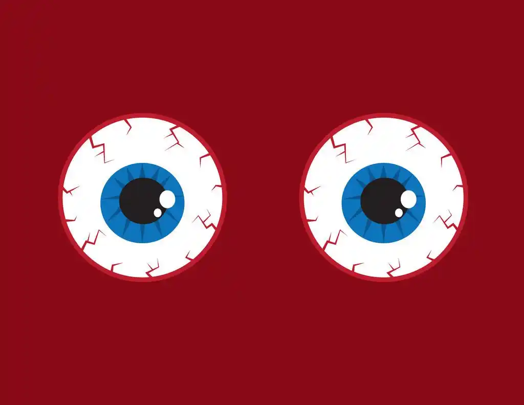 眼球血丝,两个圆形红血丝的眼球