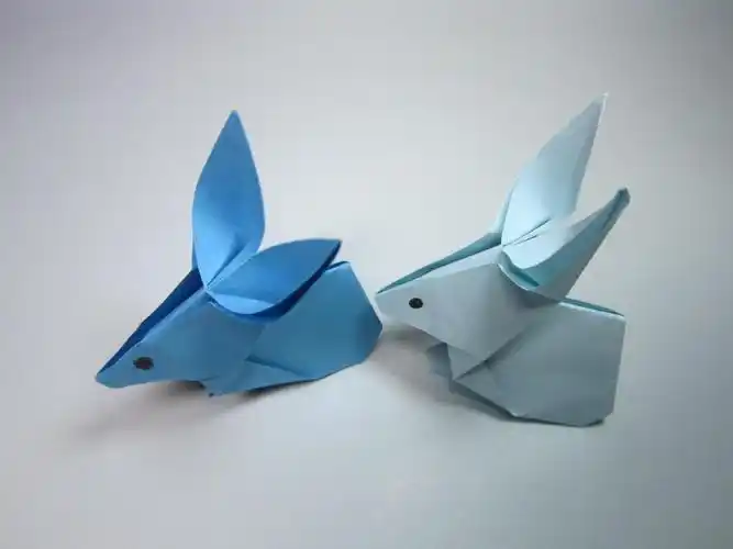 手工折纸兔子,可爱的小兔子立体折纸,很简单的手工diy