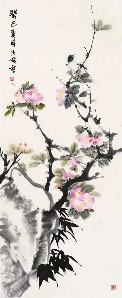 杨玉娟《茶花一树喜迎春》中国书画院院士