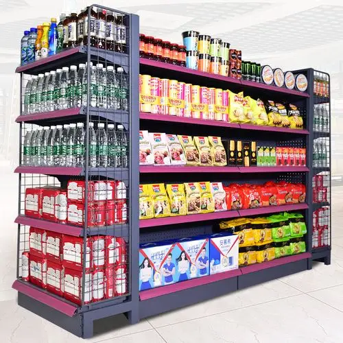 超市便利店零食货架置物架双面单面洞洞板可拆卸多层展示架铁架子