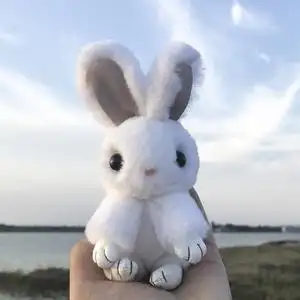 獭兔毛大耳朵兔子皮草挂件装死萌兔包包挂饰可爱汽车钥匙扣