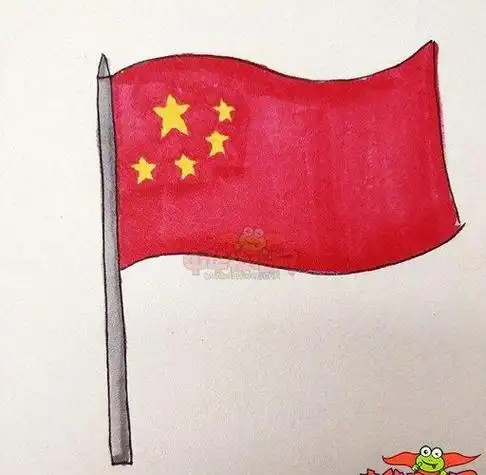 披着国旗的人简笔画第1页