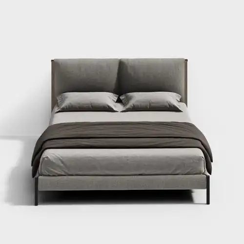 意大利 molteni&c 现代双人床组合-灰色3d模型